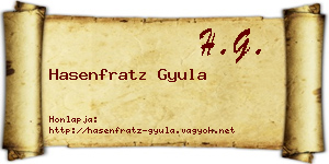 Hasenfratz Gyula névjegykártya